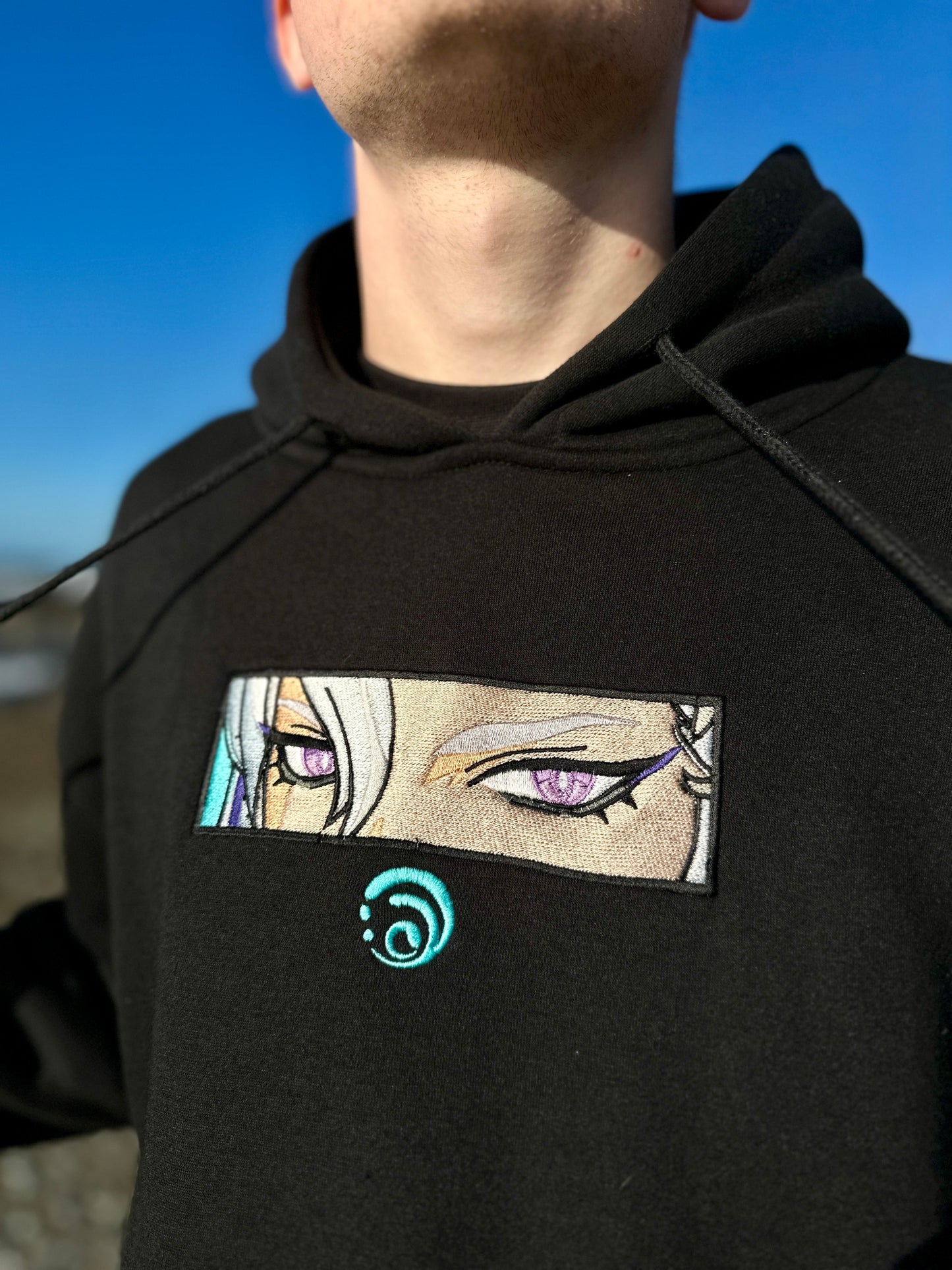 Hydro Dragon Black Embroidered Hoodie