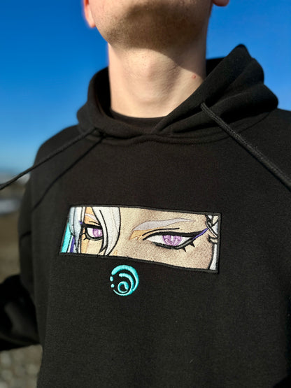 Hydro Dragon Black Embroidered Hoodie
