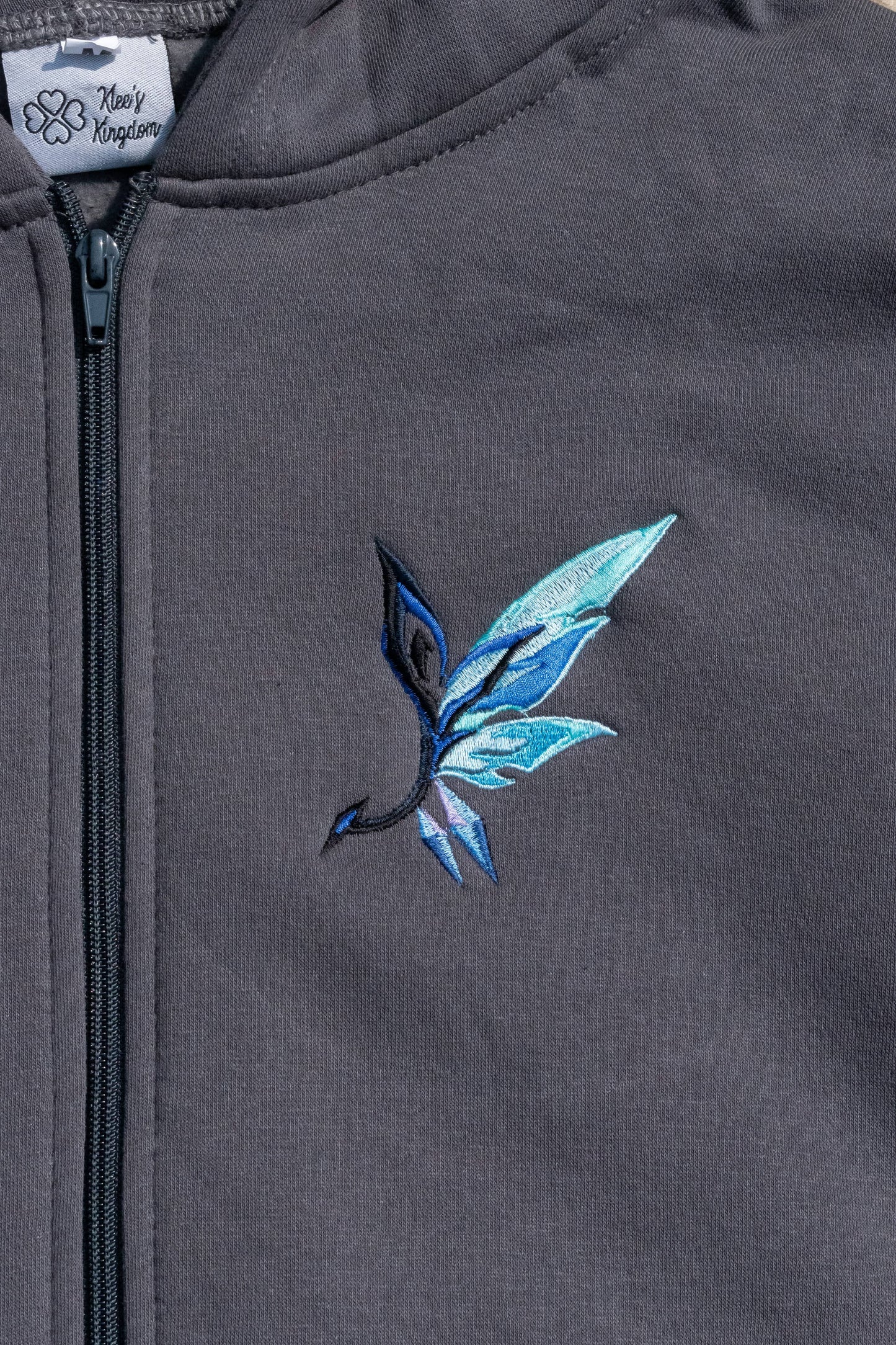 Shattered Star Zip-Up Hoodie - Dark Grey