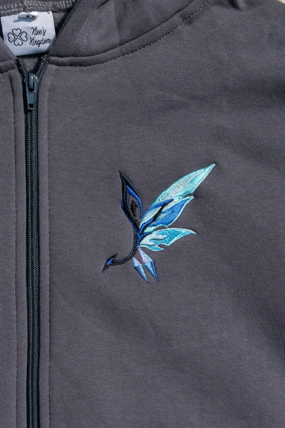 Shattered Star Zip-Up Hoodie - Dark Grey