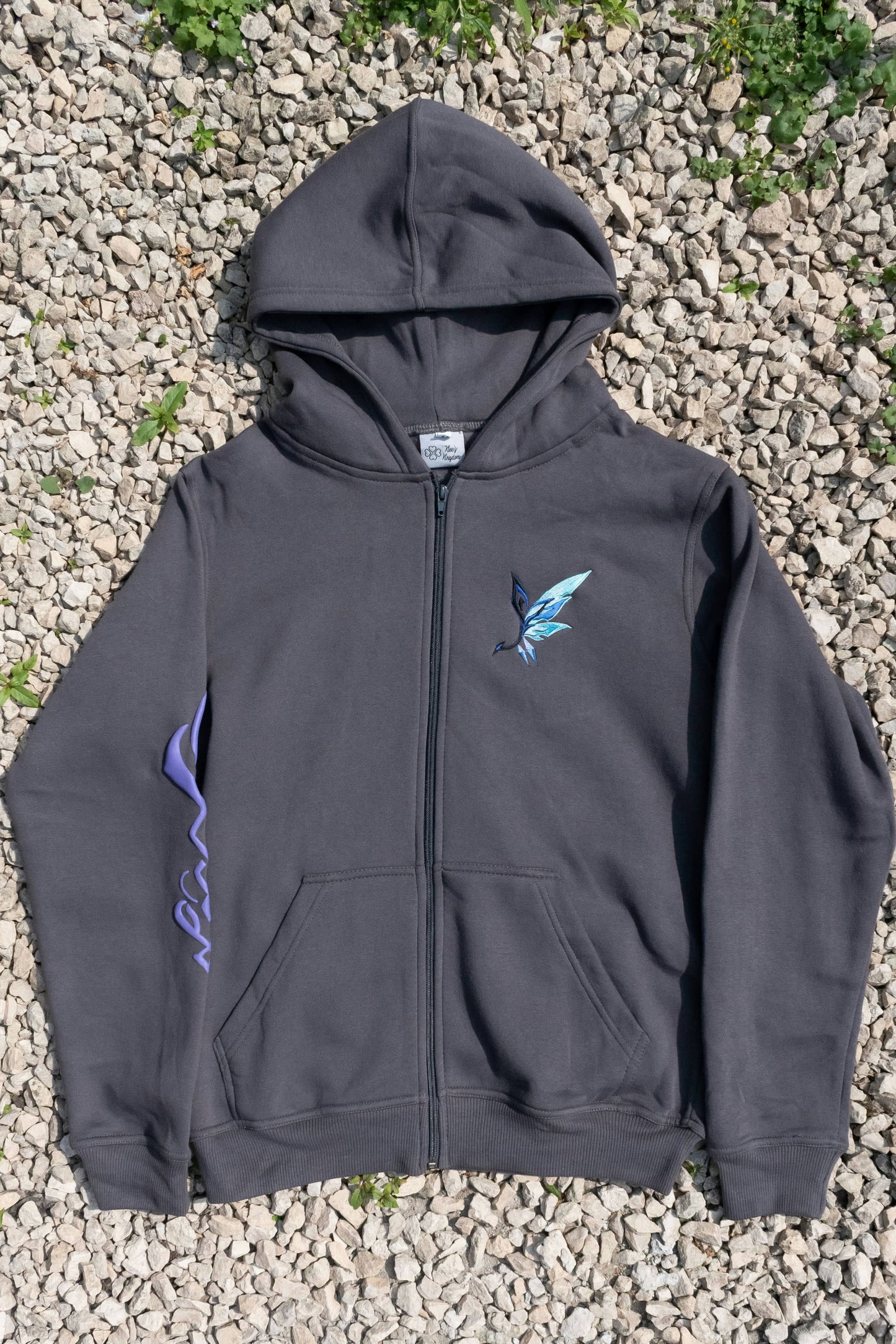 Shattered Star Zip-Up Hoodie - Dark Grey