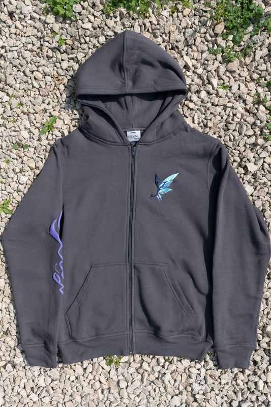 Shattered Star Zip-Up Hoodie - Dark Grey