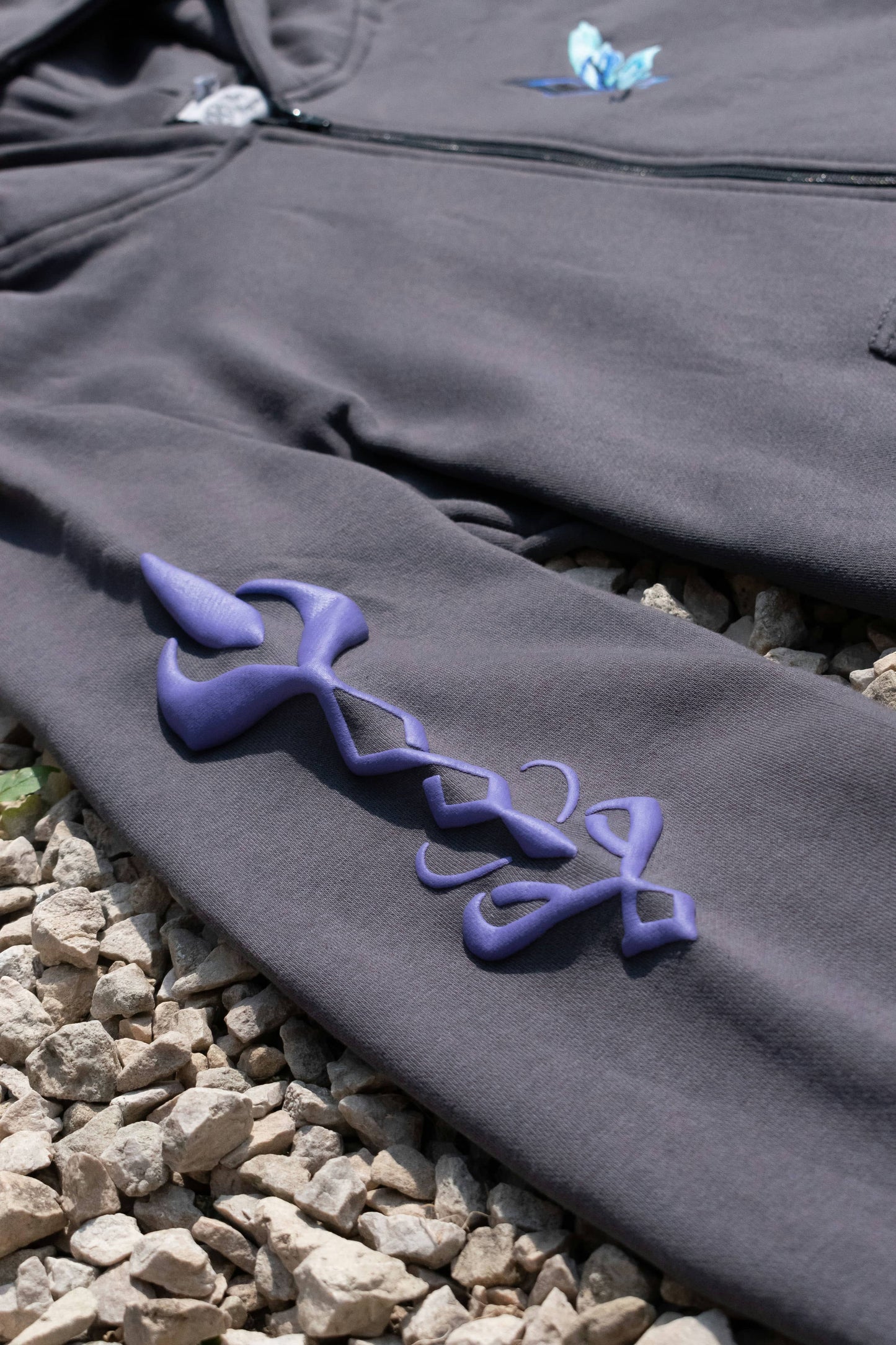 Shattered Star Zip-Up Hoodie - Dark Grey