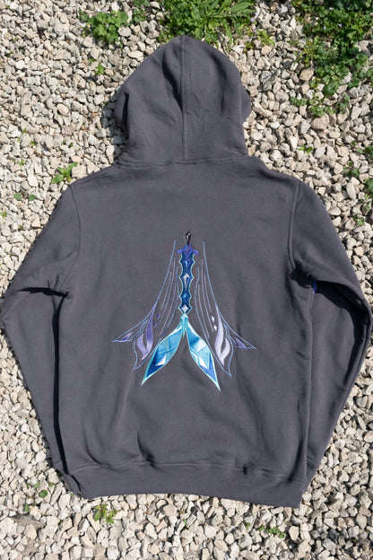 Shattered Star Zip-Up Hoodie - Dark Grey