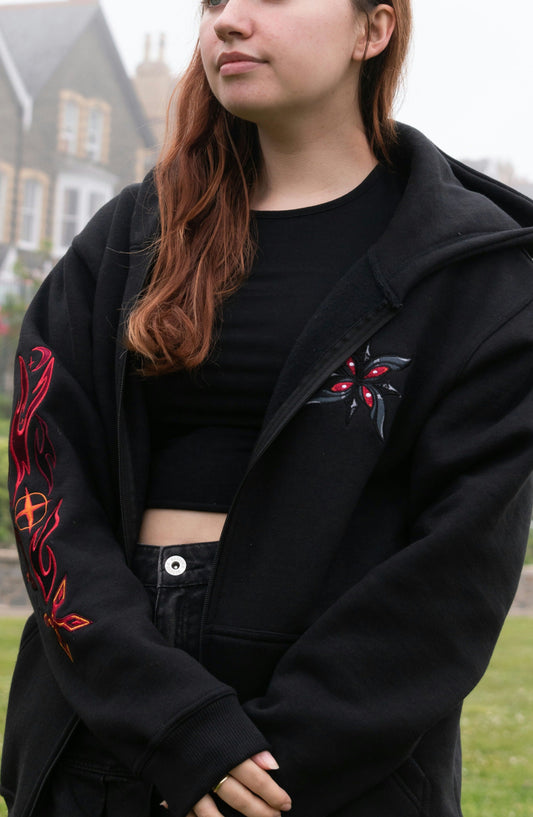The Knave Black Zip-Up Hoodie