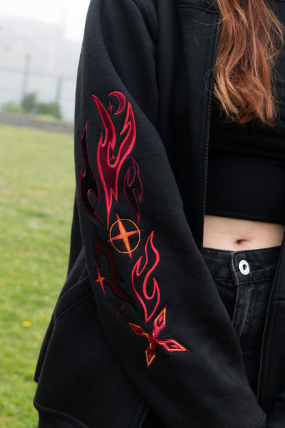 The Knave Black Zip-Up Hoodie