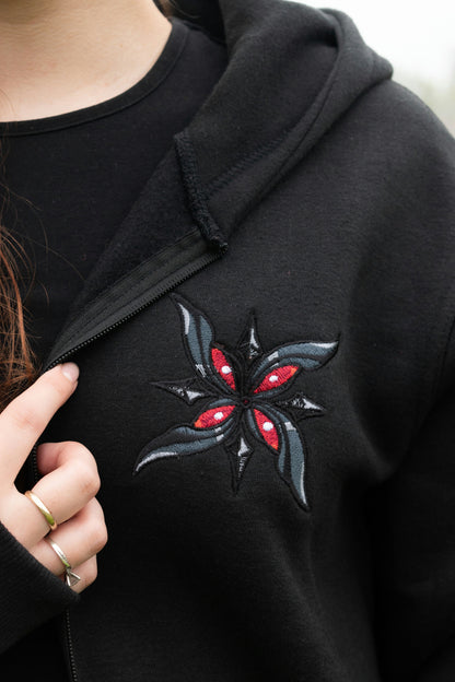 The Knave Black Zip-Up Hoodie