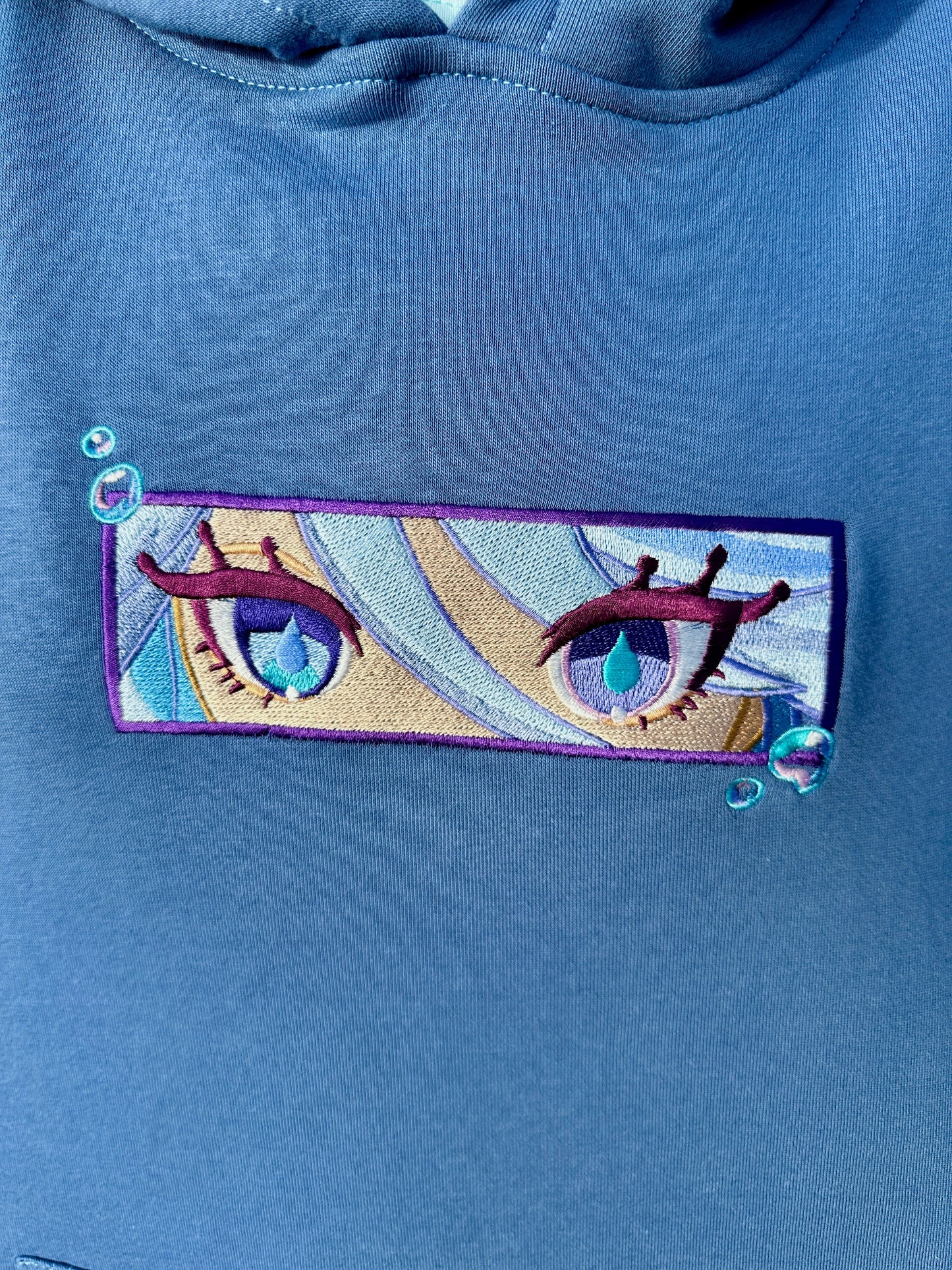 Water Archon Denim Blue Hoodie (No Back Design)