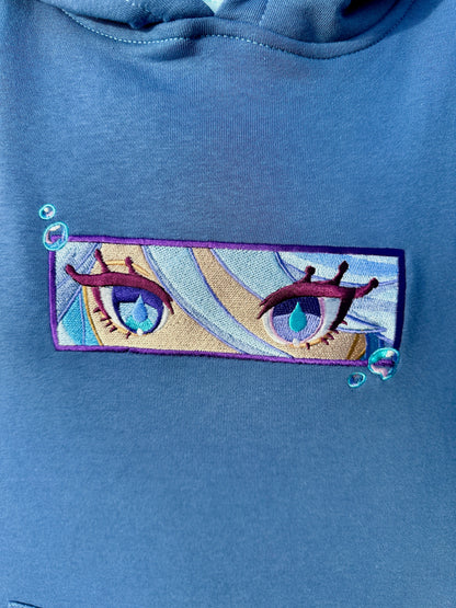 Water Archon Denim Blue Hoodie (No Back Design)